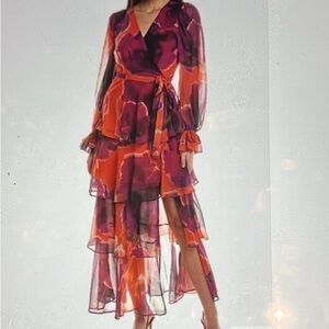 NWT Hutch Bardot maxi dress orange and purple size small